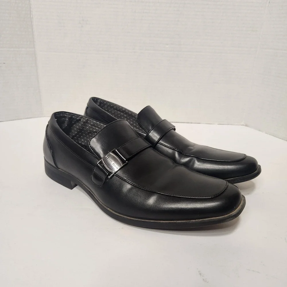 Perry Ellis Portfolio Men 8 Black Justin Ultra Foam Slip On‎ Dress Loafer Shoes